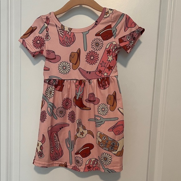 Pink Western Baby Girl Dress 6/12M - Picture 2 of 6